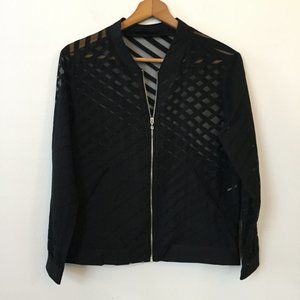 Zara Sheer Bomber Jacket in Black